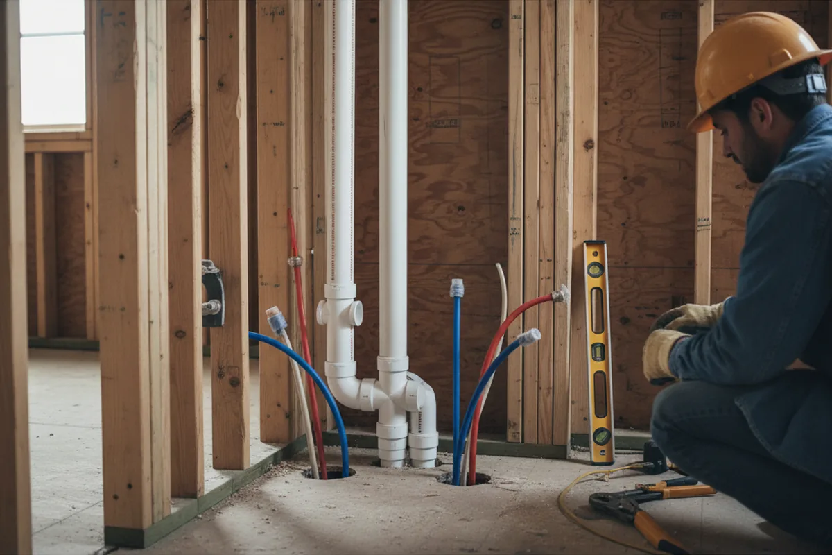 Drain and supply rough-in during Leak Detection in Lipan